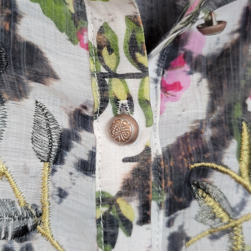 Aratta Silent Journey Blouse Tunic‎ Top Medium Embroidered Boho Artsy Sheer - Picture 8 of 13